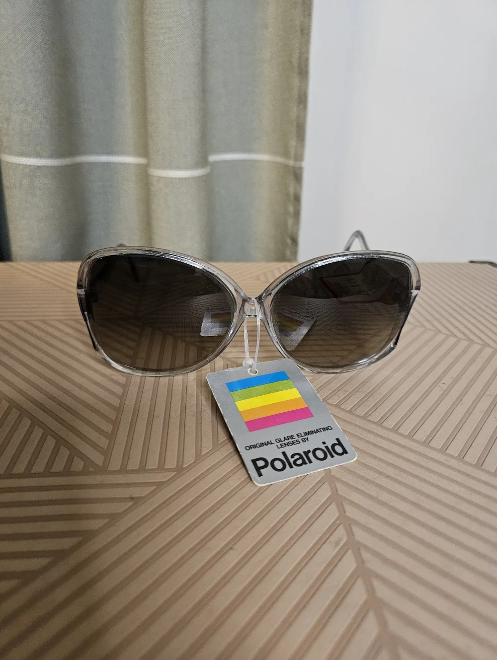 Vintage Polaroid Foreign Intrigue Sunglasses Opti-Ray Clear Frame Deadstock New